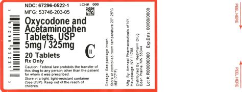 what are all the generic names for oxycodone acetaminophen